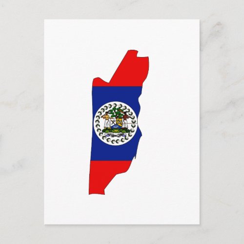 Belize flag map postcard