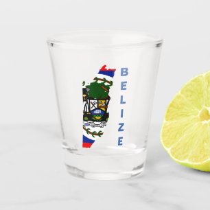 Belize Flag Map Shot Glass