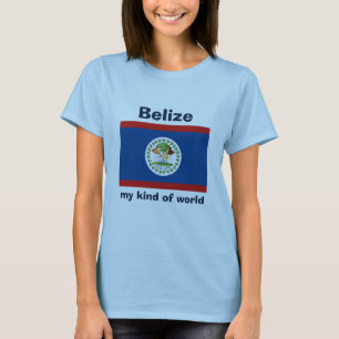 Belize Flag + Map + Text T-Shirt