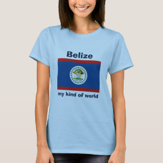 Belize Flag + Map + Text T-Shirt