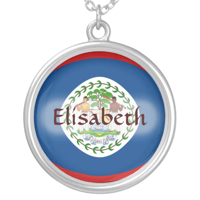 Belize Flag + Name Necklace (Front)
