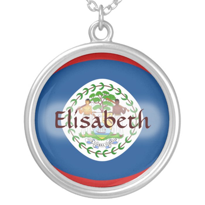 Belize Flag + Name Necklace