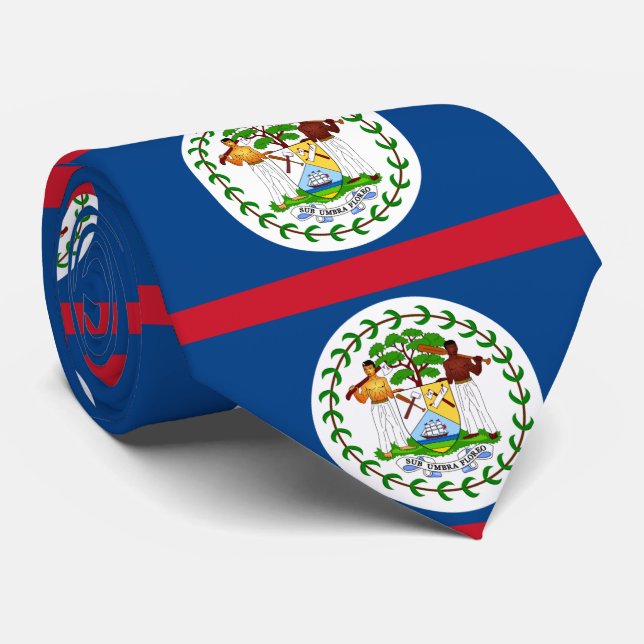 Belize flag neck tie (Rolled)