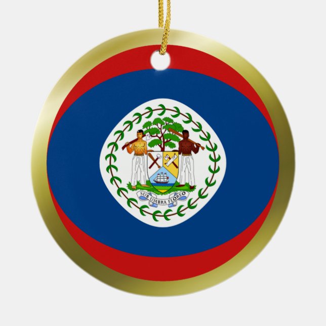 Belize Flag Ornament (Front)