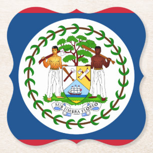 Belize Flag Paper Coaster