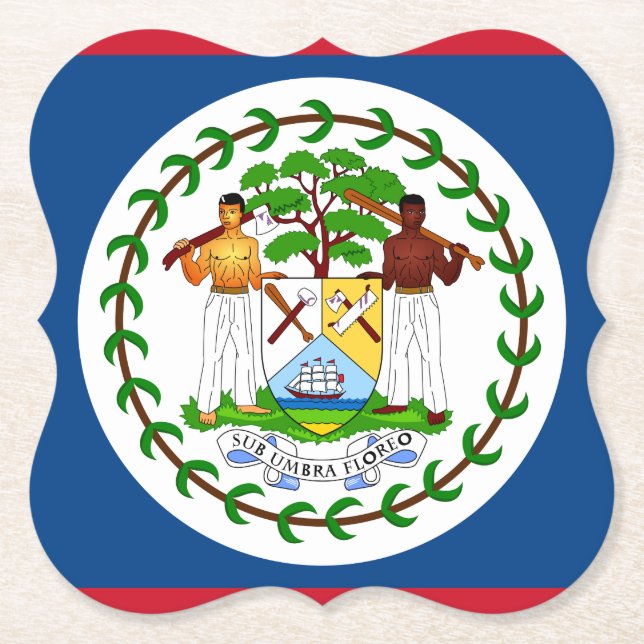 Belize Flag Paper Coaster (Front)