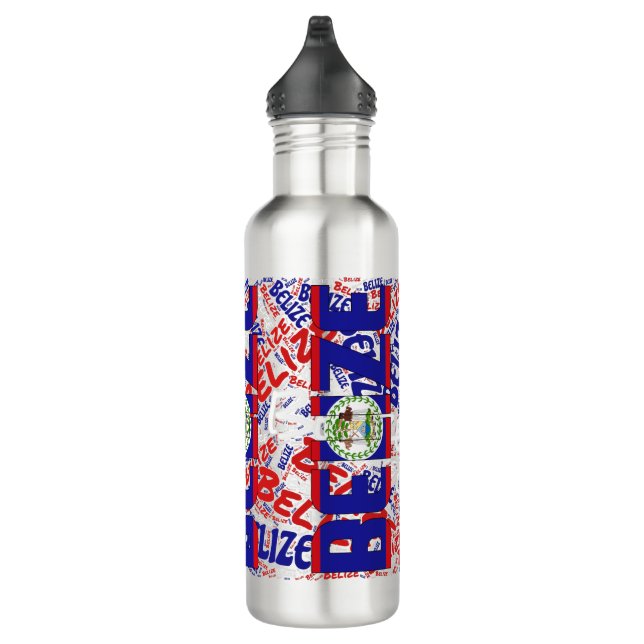 Belize Flag Patriotic Stainless Steel Water Bottle (Right)