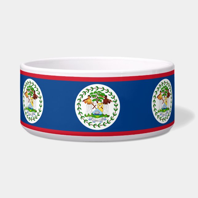 Belize Flag Pet Bowl (Front)