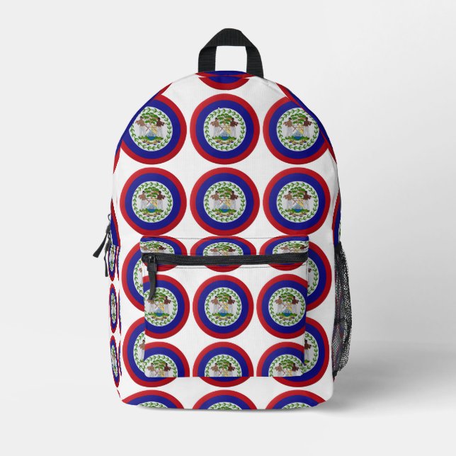 Belize Flag Printed Backpack (Front)