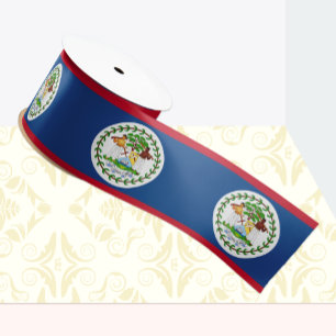 Belize Flag ribbon, Belize patriots /sports Satin Ribbon