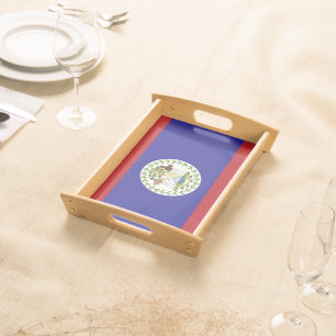 Belize flag serving tray