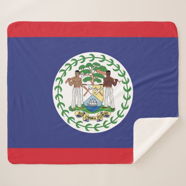 Belize Flag Sherpa Blanket (Front (Horizontal))