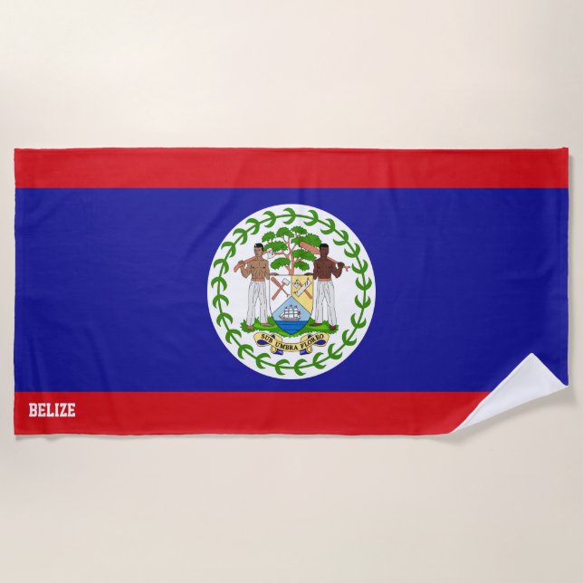 Belize Flag Splendid Patriotic Beach Towel (Front)