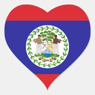Belize Flag Splendid Patriotic Heart Sticker