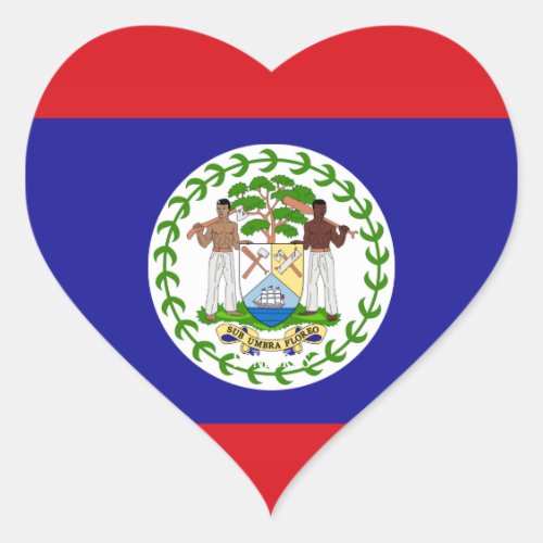 Belize Flag Splendid Patriotic Heart Sticker