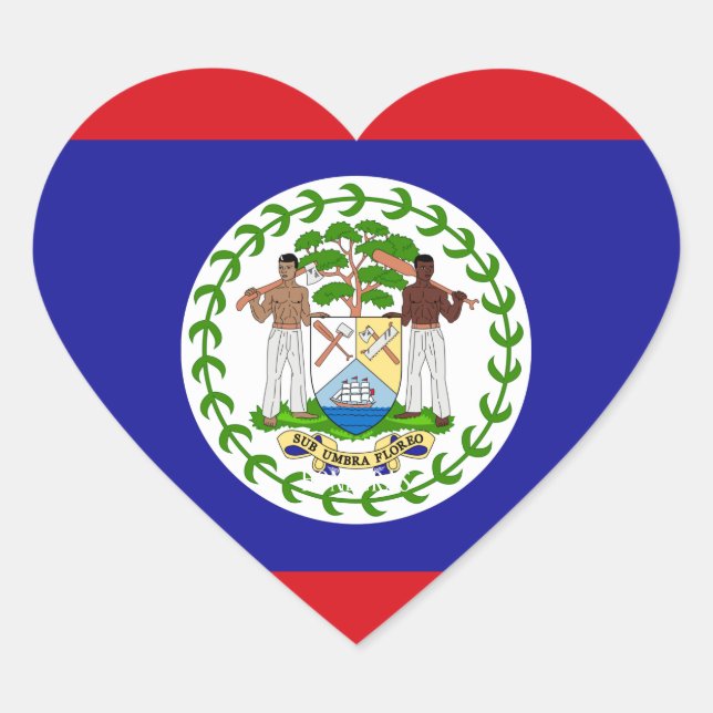 Belize Flag Splendid Patriotic Heart Sticker (Front)