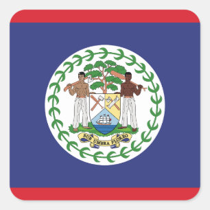Belize Flag Square Sticker