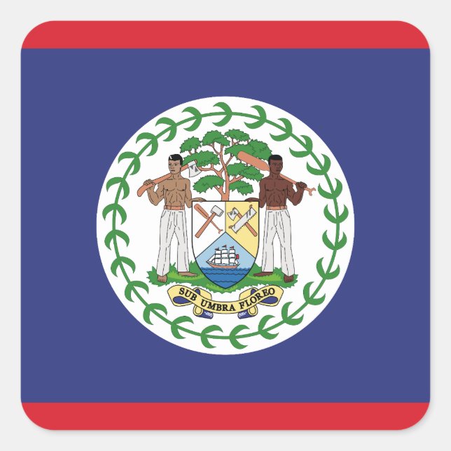 Belize Flag Square Sticker (Front)
