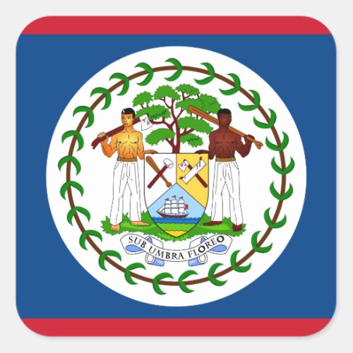 Belize Flag Square Sticker