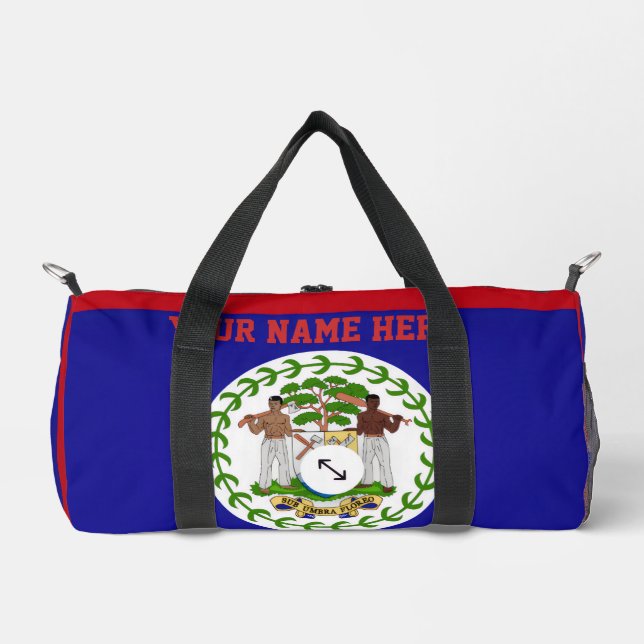 Belize Flag Stadium  Duffle Bag (Front)