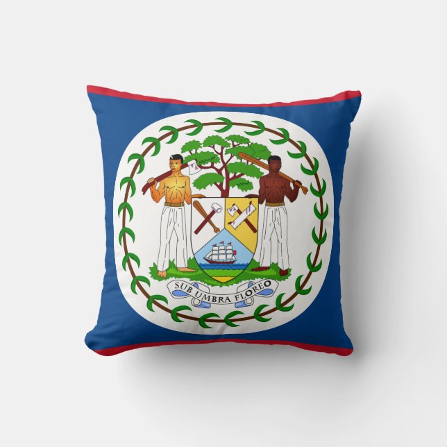 Belize Flag Throw Pillow (Front)
