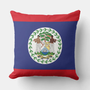 Belize Flag Throw Pillow