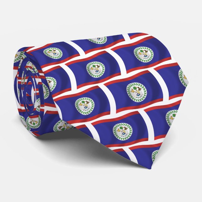 Belize Flag Tie (Rolled)
