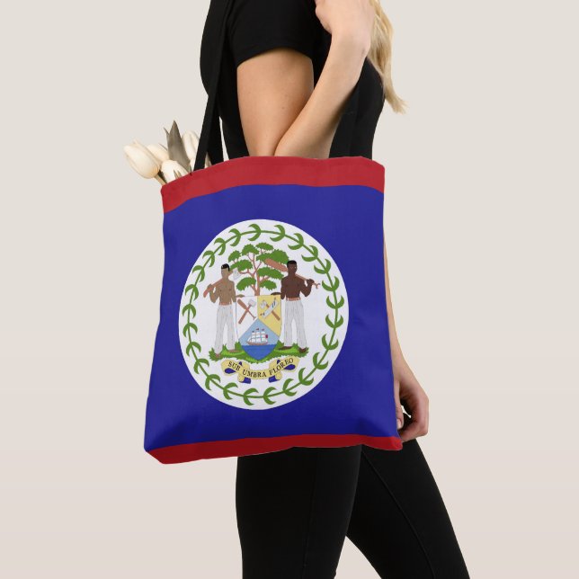 Belize flag tote bag (Close Up)