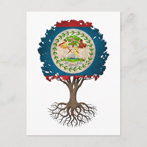 Belize Flag Tree of Life Customizable Postcard