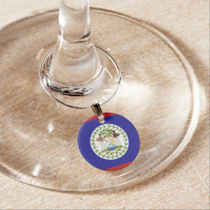 Belize flag wine charm