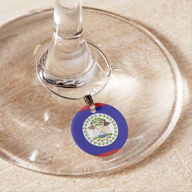 Belize flag wine charm (In Situ)
