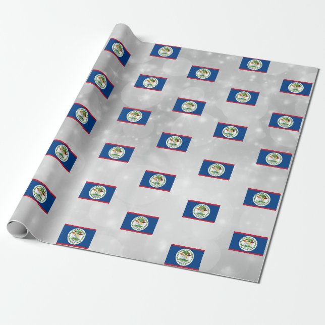 Belize Flag Wrapping Paper (Unrolled)