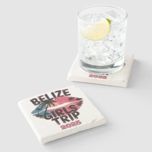 Belize Girls Trip Tropical Adventure Stone Coaster