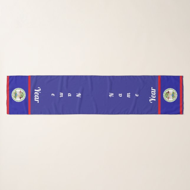 Belize Graduation Sash Scarf Stole (Front (Horizontal))