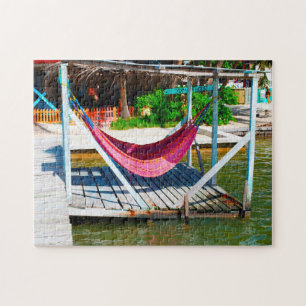 Belize Hammock on the Warf Jigsaw Puzzle