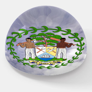 Belize Holiday, Dome, patriotic Belizean Emblem Paperweight