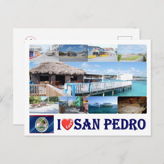 Belize - I Love San Pedro - Postcard (Front/Back)