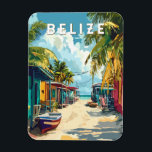 Belize Illustration Travel Art Vintage Magnet<br><div class="desc">Belize vector artwork design. Belize,  a Caribbean paradise known for its stunning beaches,  Mayan ruins,  and the world-famous Great Blue Hole,  offers an unforgettable mix of adventure and relaxation.</div>