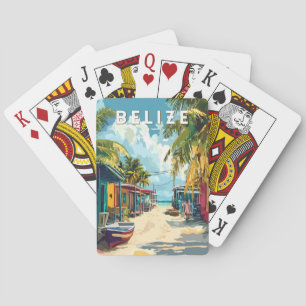 Belize Illustration Travel Art Vintage Poker Cards
