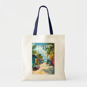 Belize Illustration Travel Art Vintage Tote Bag