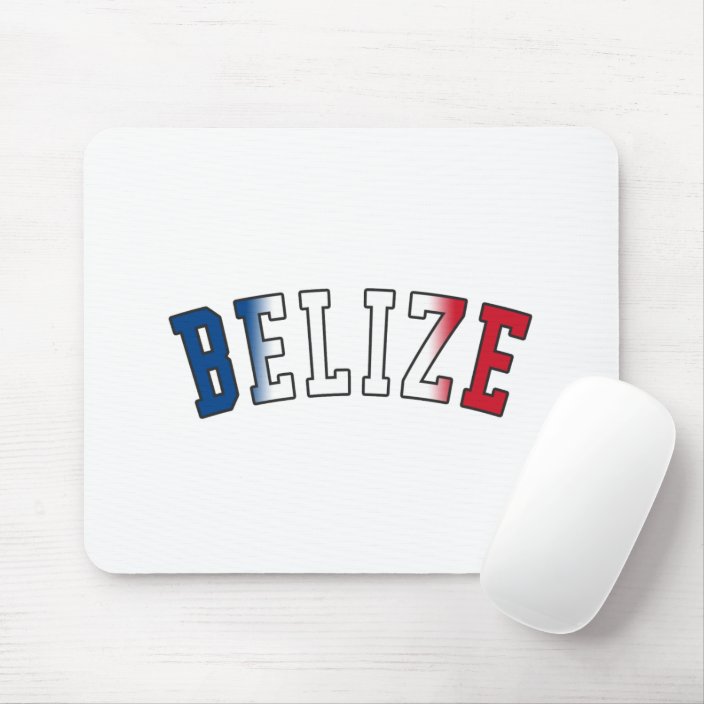 Belize in National Flag Colors Mouse Pad