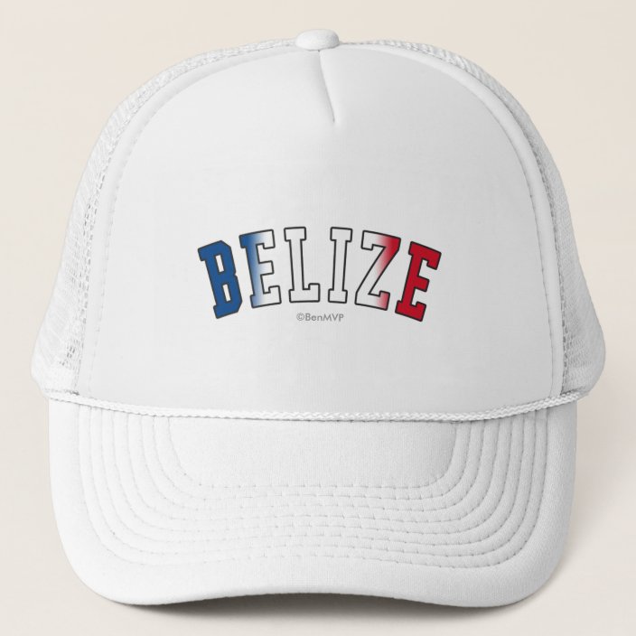 Belize in National Flag Colors Trucker Hat