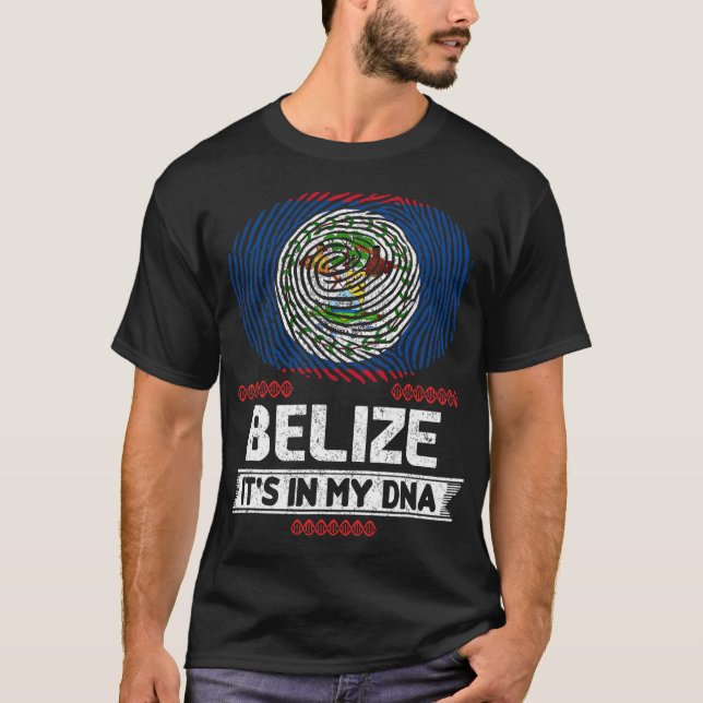 Belize IT_s IN MY DNA Belize Flag T-Shirt (Front)