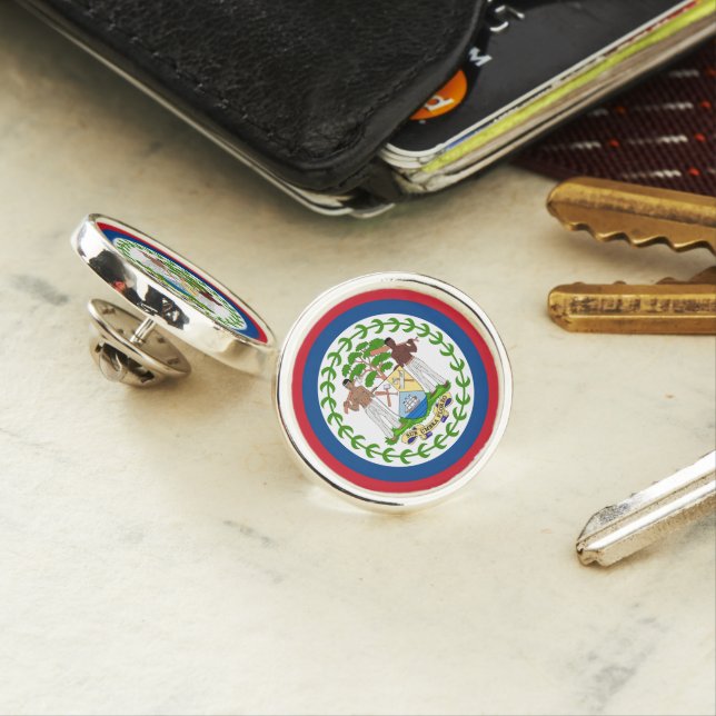 Belize Lapel Pin, Belizean Flag Pin (In Situ)