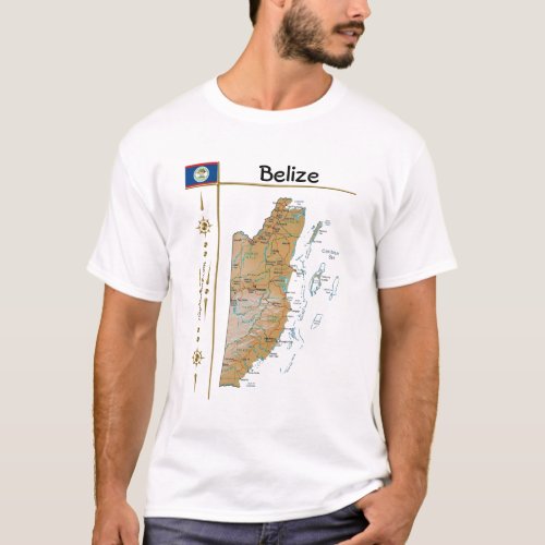 Belize Map  Flag  Title T_Shirt