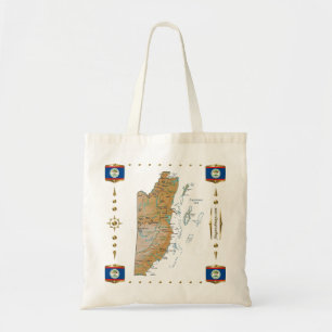 Belize Map + Flags Bag