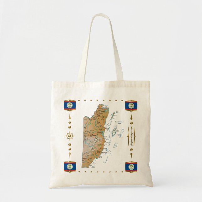 Belize Map + Flags Bag (Front)