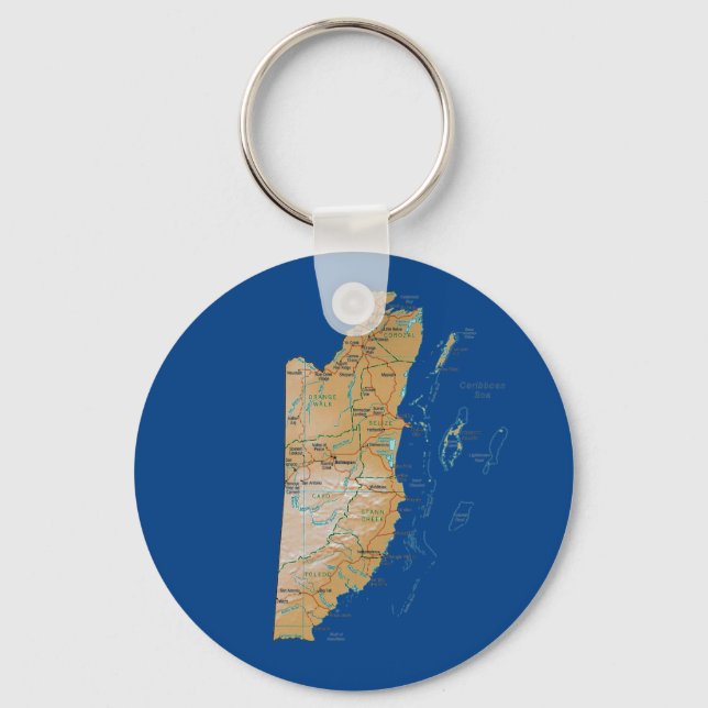 Belize Map Keychain (Front)