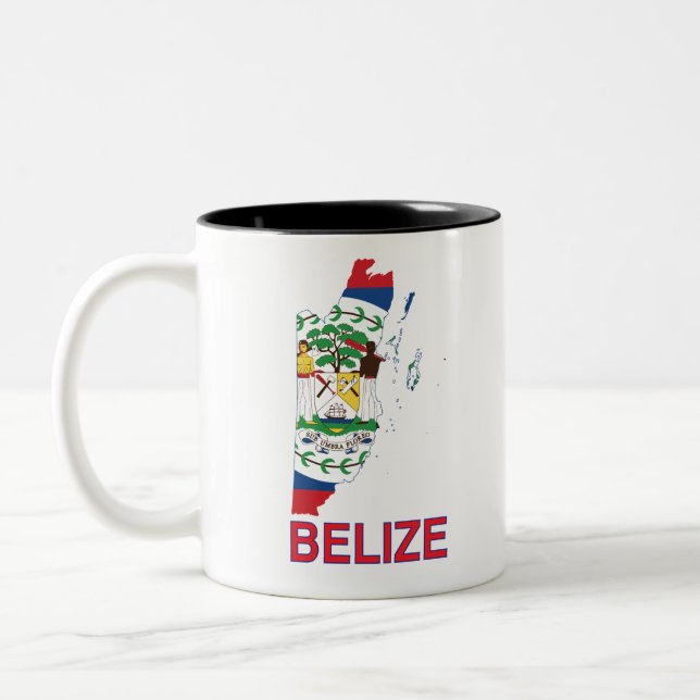 Belize Map Two-Tone Coffee Mug (Left)