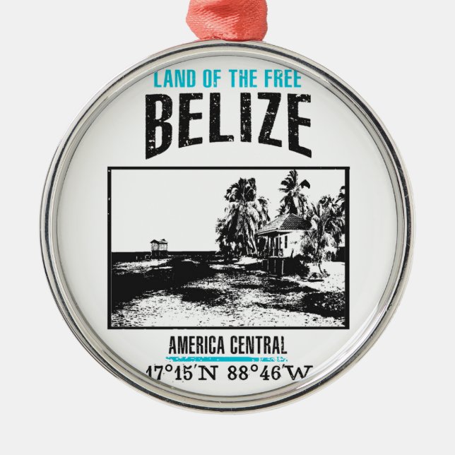 Belize Metal Ornament (Front)
